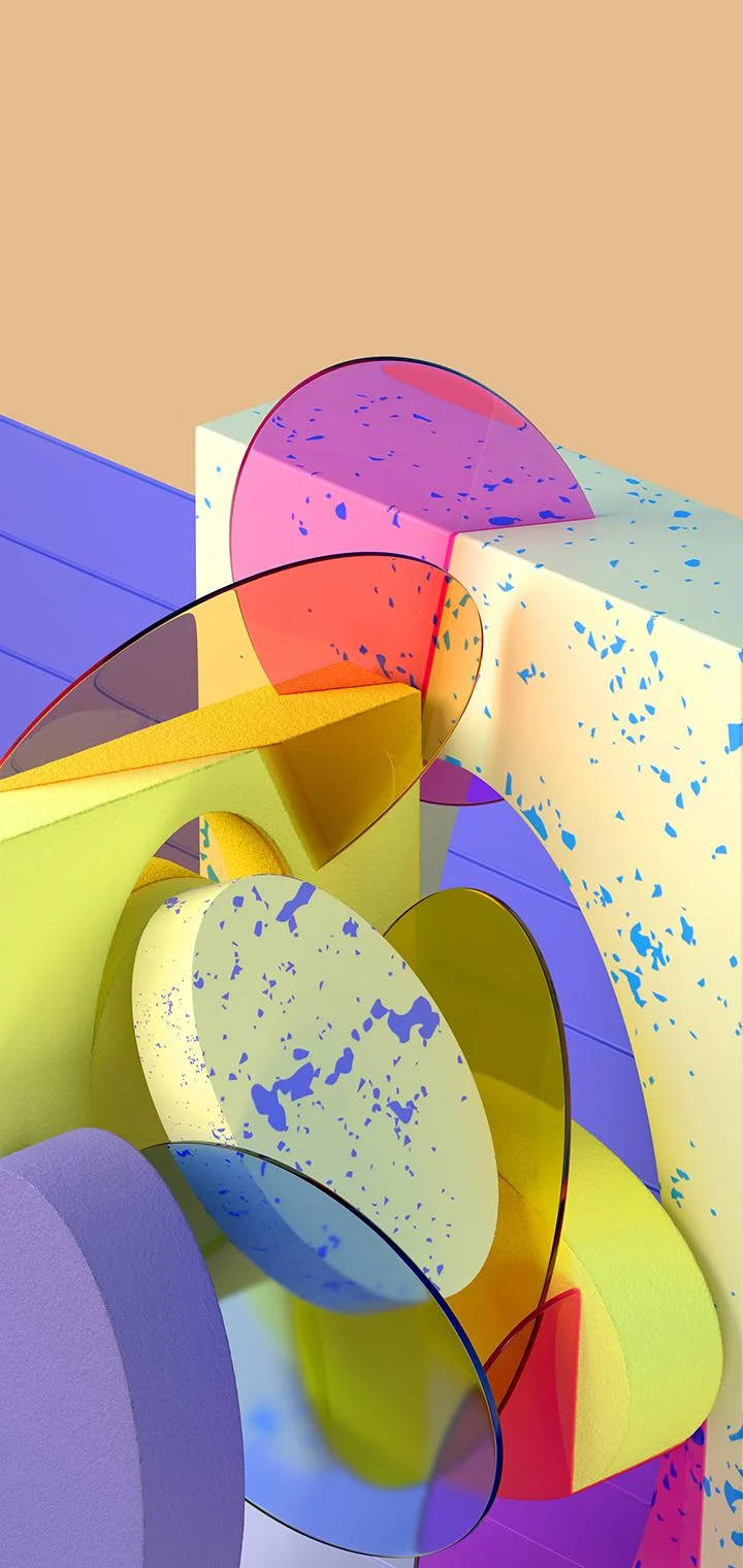 Vibrant 3d Shapes Display On A Samsung M31 Wallpaper