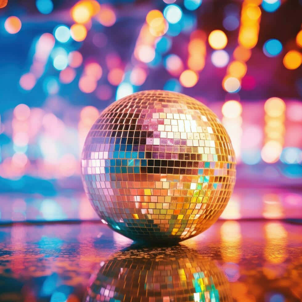 Vibrant Disco Ball Party Scene Wallpaper