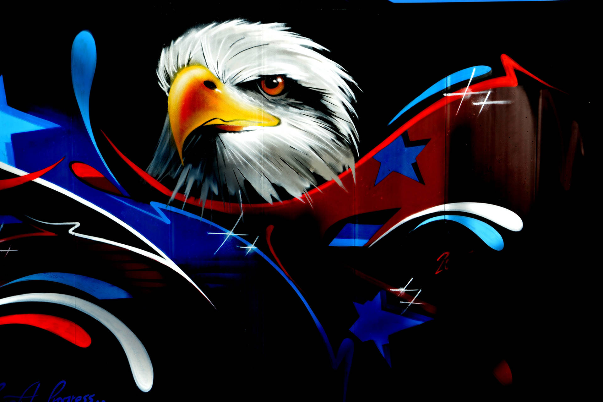 Vibrant Eagle Art Wallpaper