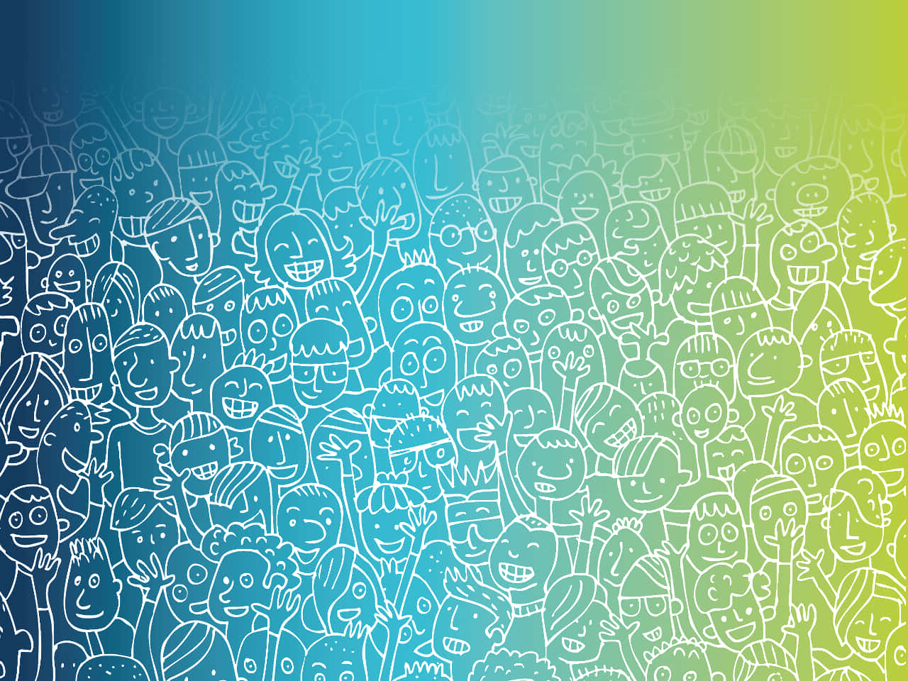 Vibrant Marketing Crowd In Blue And Green Wallpaper