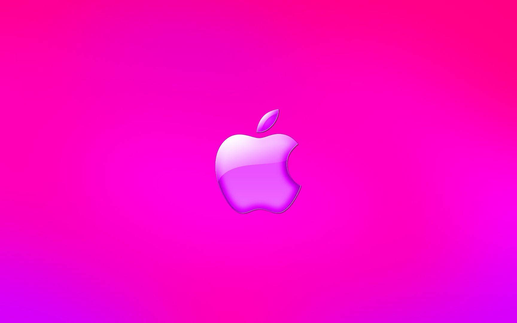 Vibrant Neon Pink Apple Logo Wallpaper