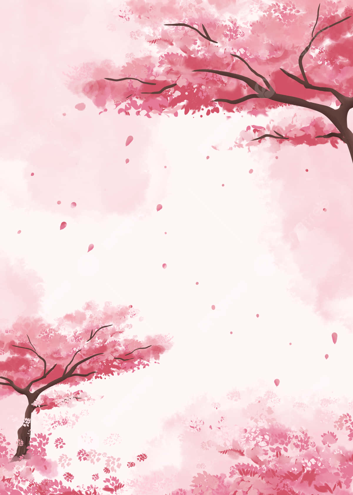 Vibrant Pink Watercolor Paint Swirl Wallpaper