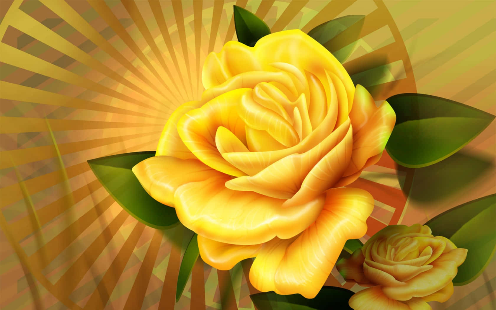 Vibrant Yellow Roses Artwork Wallpaper