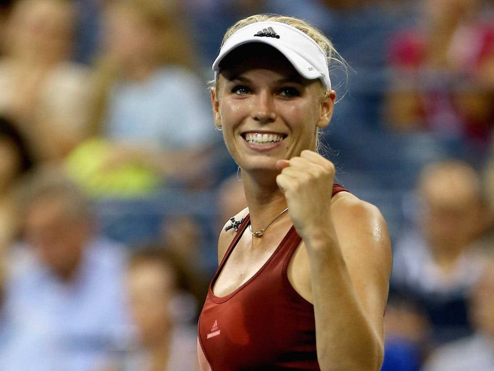 Victorious Caroline Wozniacki Wallpaper