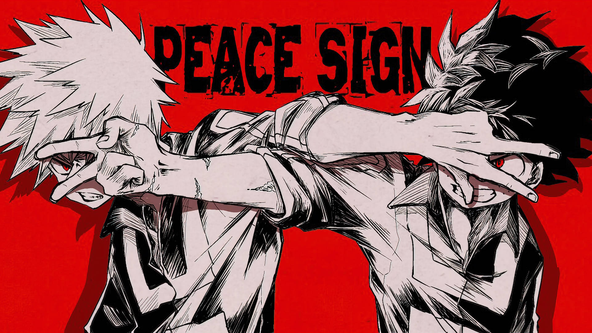 Download free Villain Deku And Katsuki Peace Sign Wallpaper -  MrWallpaper.com