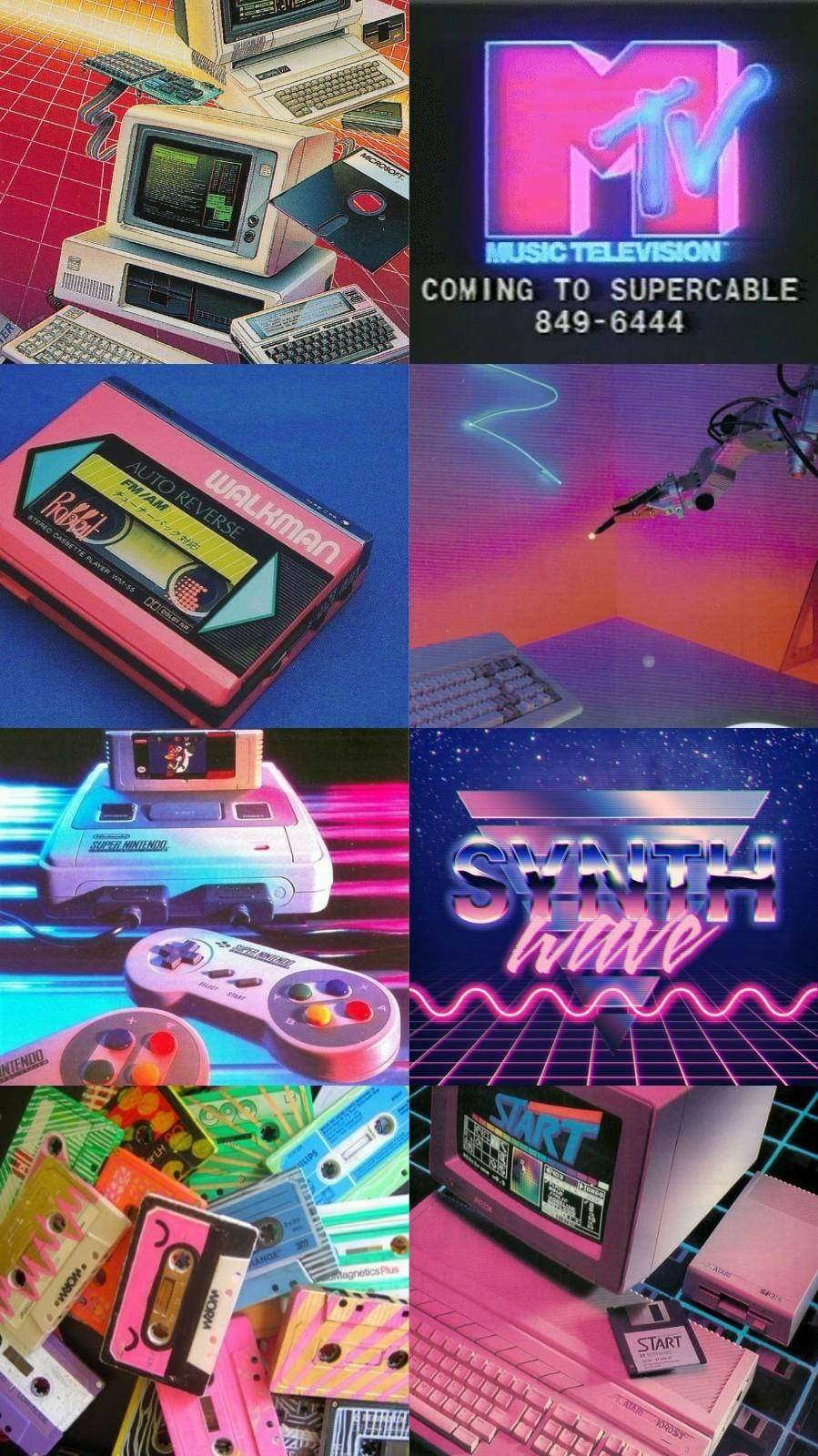 Vintage 90s Technologies Aesthetic Wallpaper