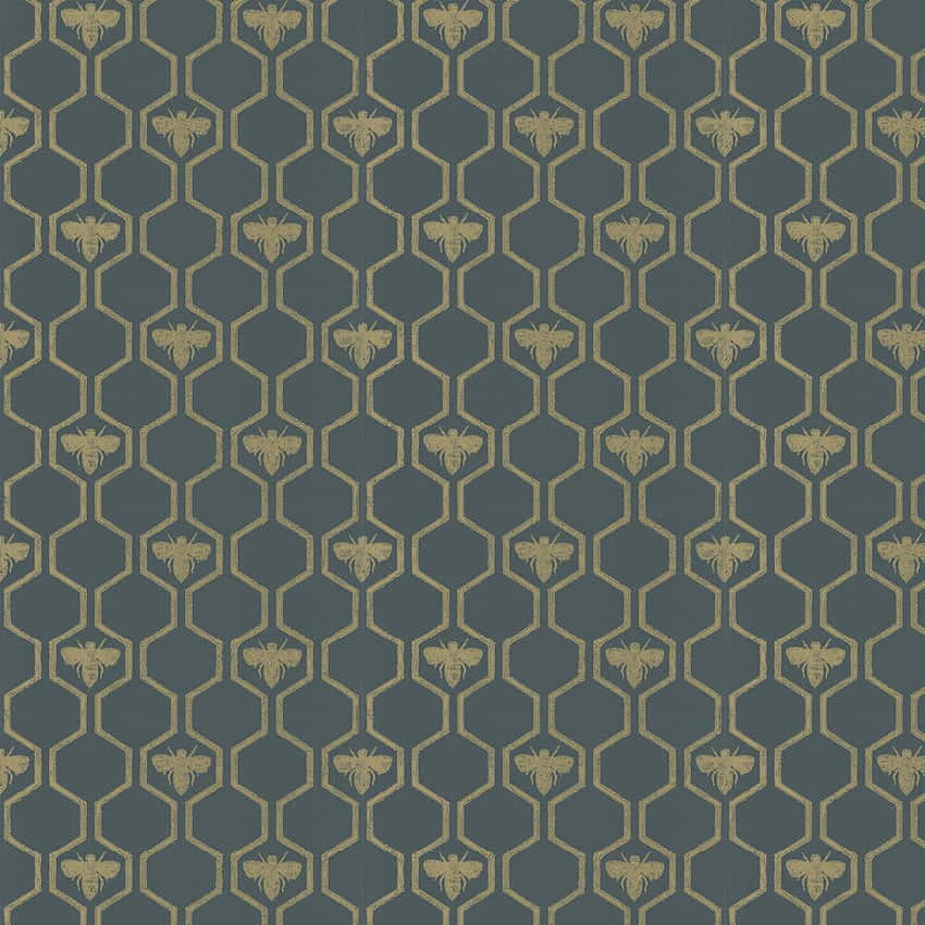 Vintage Bee Buzzing Around A Flower Wallpaper