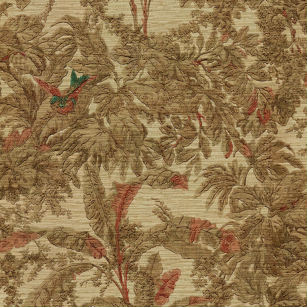 Vintage Floral Fabric Pattern Wallpaper