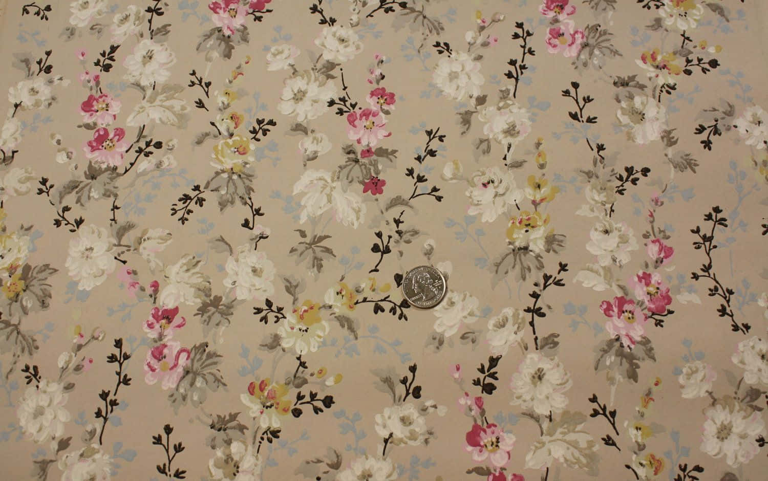 Vintage Floral Fabric Pattern1920s Wallpaper