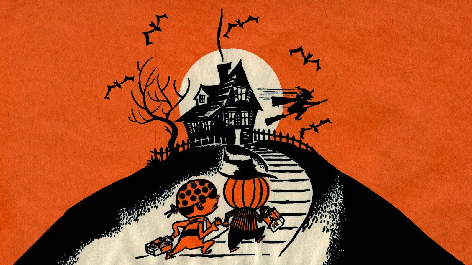Vintage Halloween Trick Or Treat Wallpaper