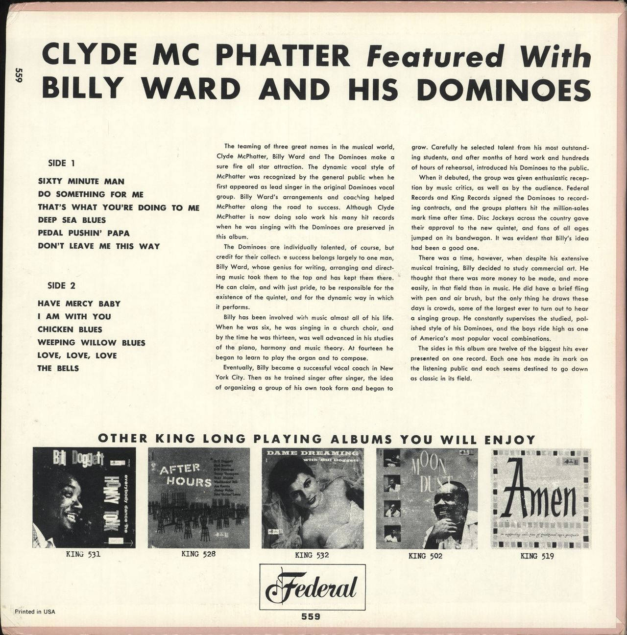 Vintage Lp Album Cover Of Billy Ward And The Dominoes Wallpaper