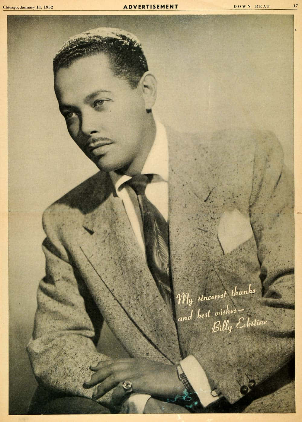 Vintage Portrait Of Billy Eckstine, Iconic American Singer Wallpaper