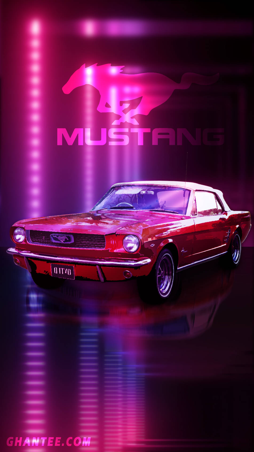 Vintage Red Mustang Wallpaper
