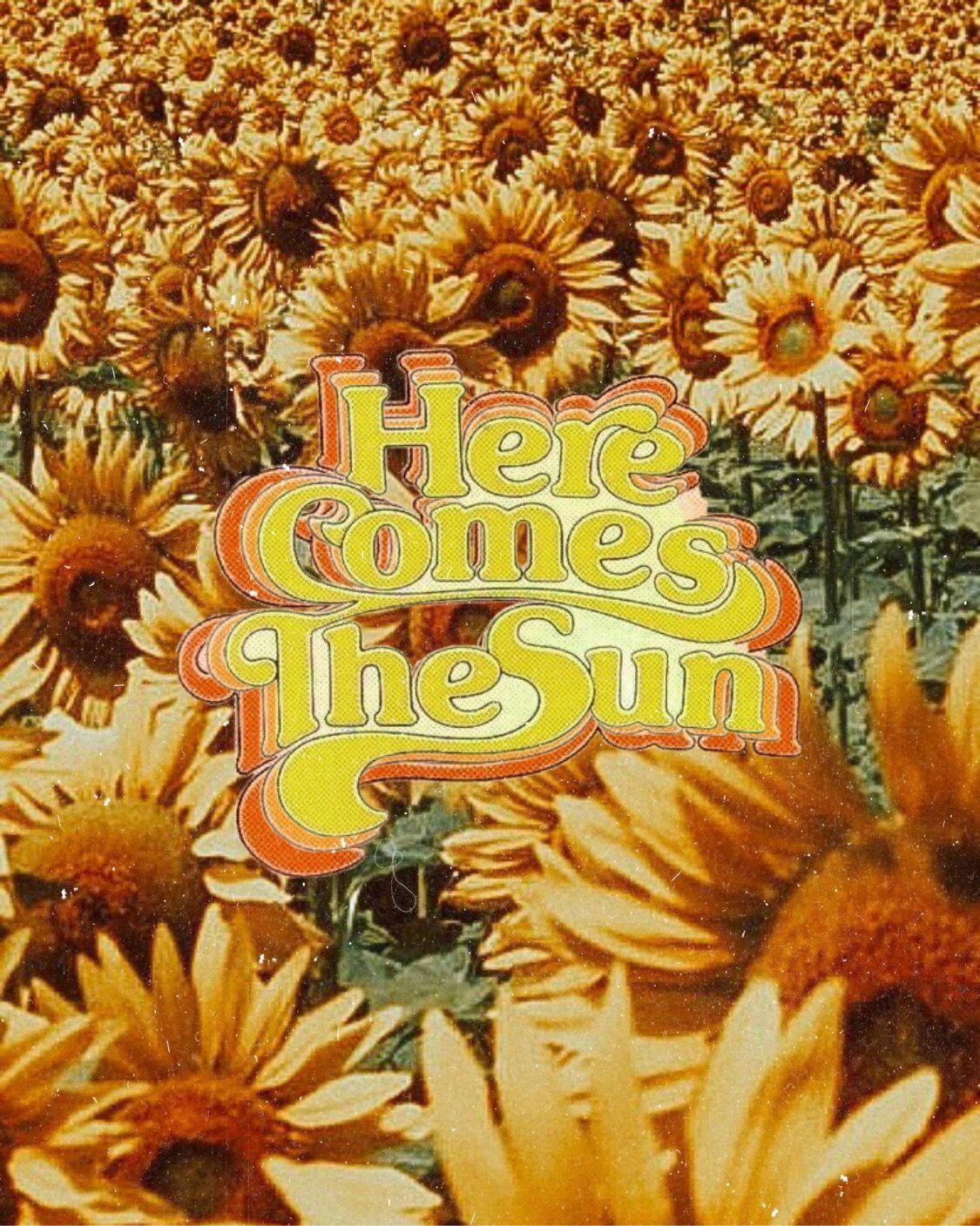 Vintage Sunflowers 70s Retro Aesthetic Wallpaper