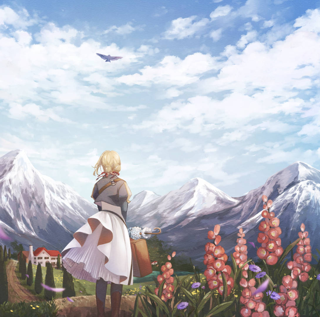 Violet Evergarden By The Mountains Wallpaper