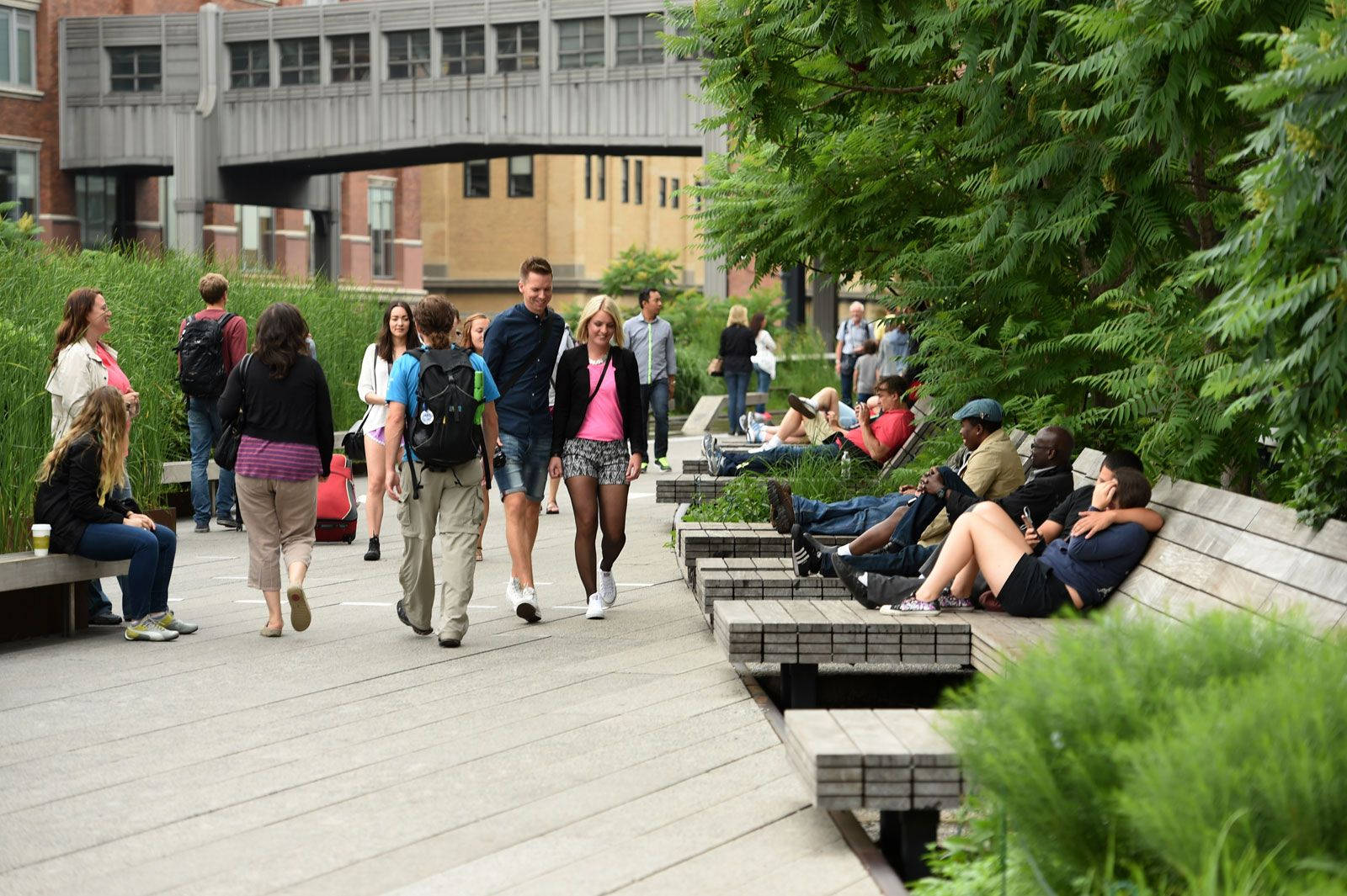 Visitors Sitting Walking The High Line Wallpaper