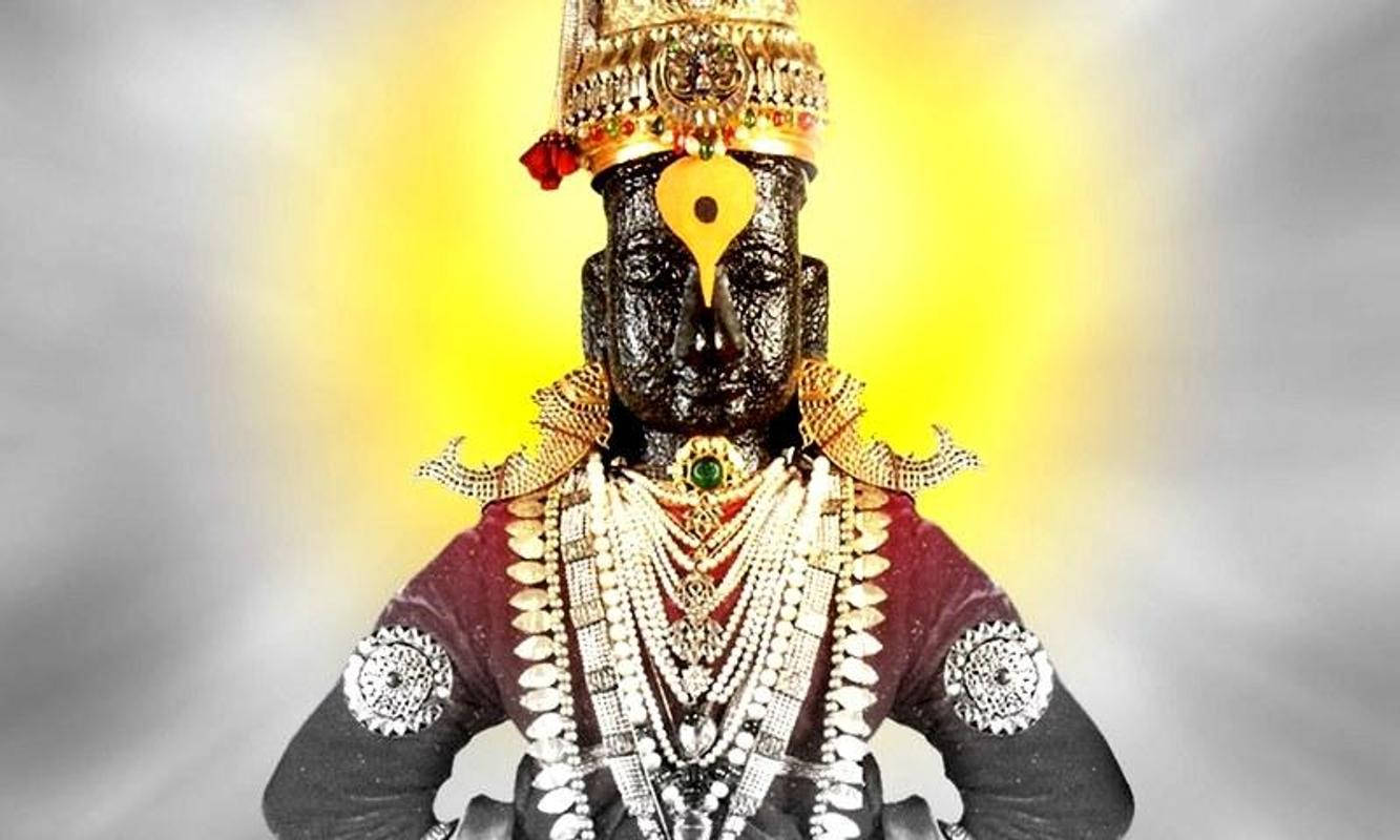 Vitthal Statue With Gold Ornaments Wallpaper