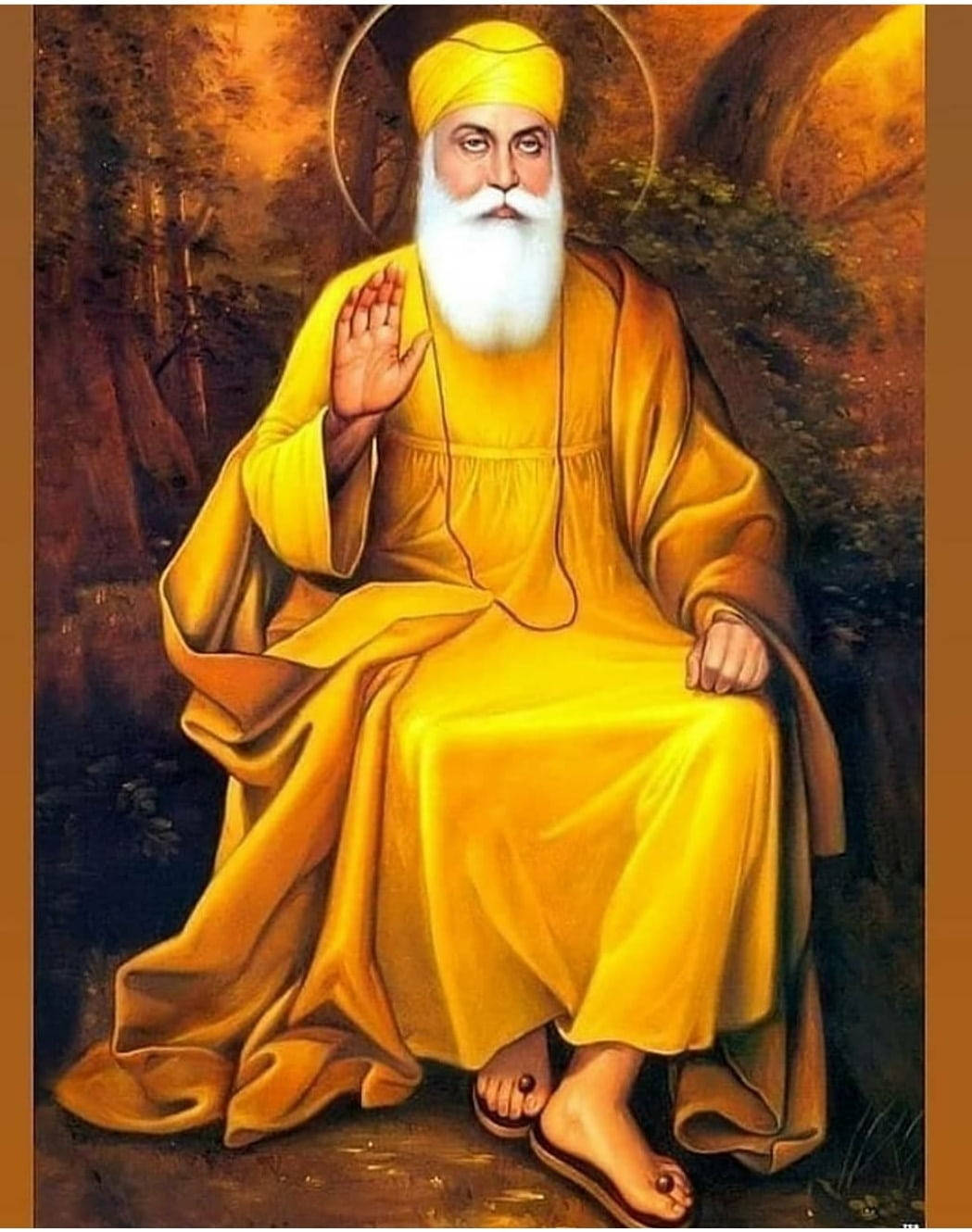 Waheguru Nanak Dev Ji Yellow Wallpaper