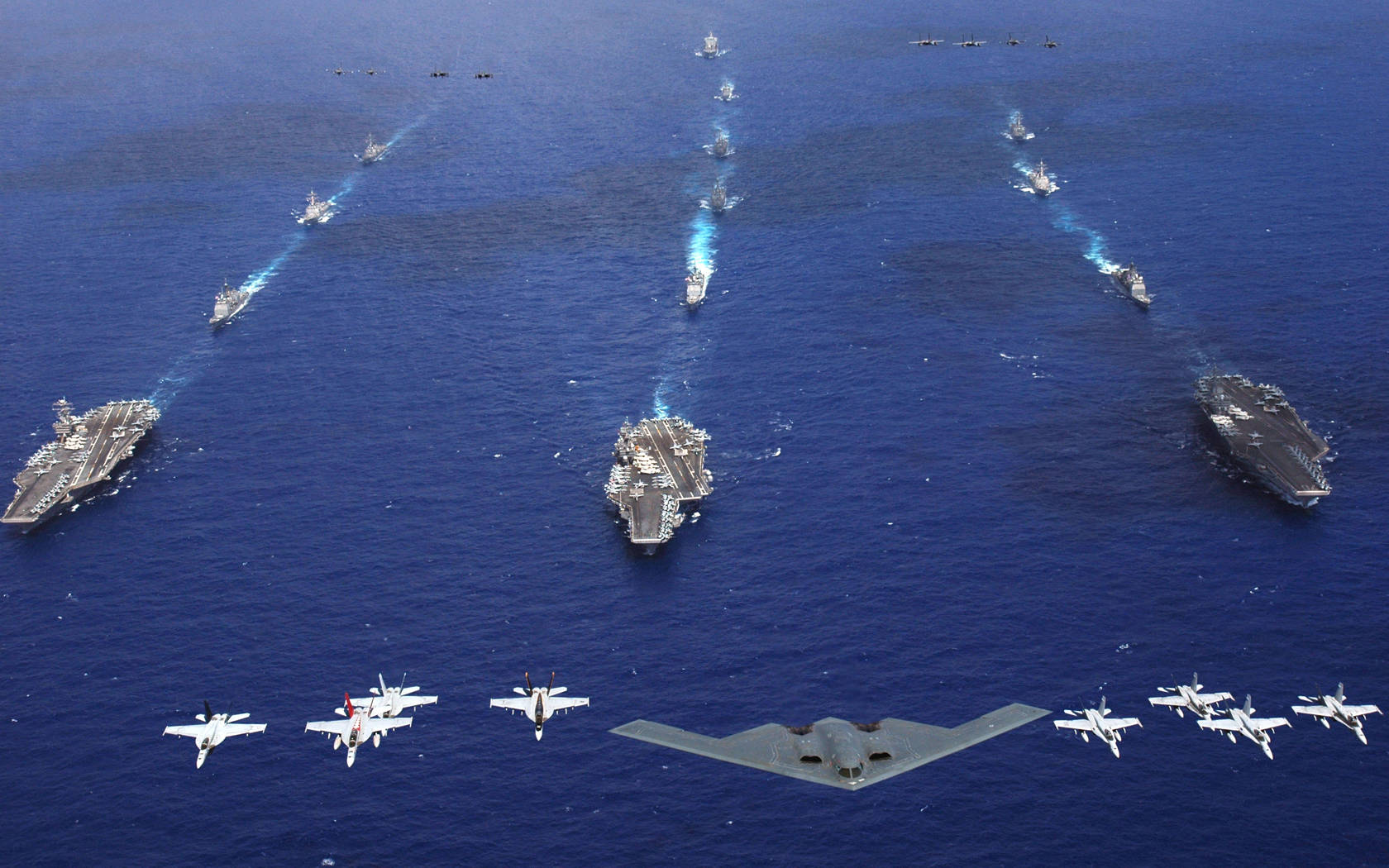 Warships And Jet Aircrafts Wallpaper