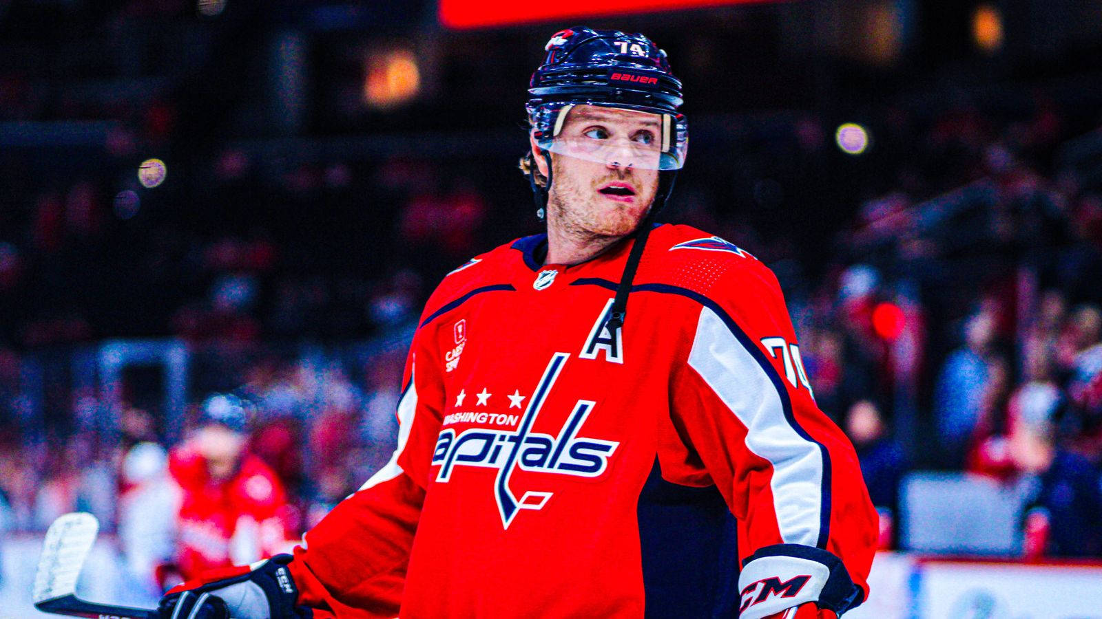 Washington Capitals John Carlson In Game Portrait Wallpaper