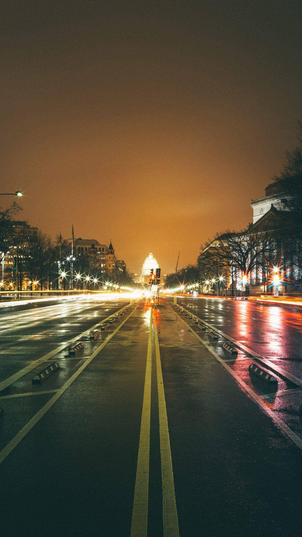 Washington, Dc Night Street Wallpaper