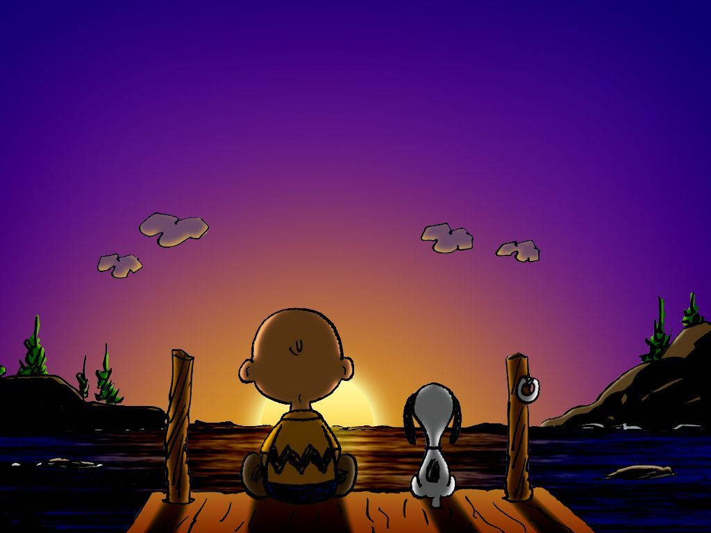 Watching Sunset With Charlie Brown Wallpaper