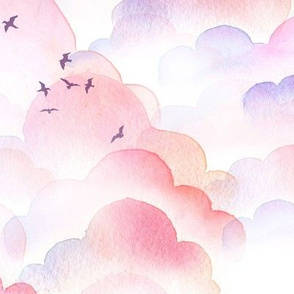 Water Color Clouds Aesthetics Wallpaper