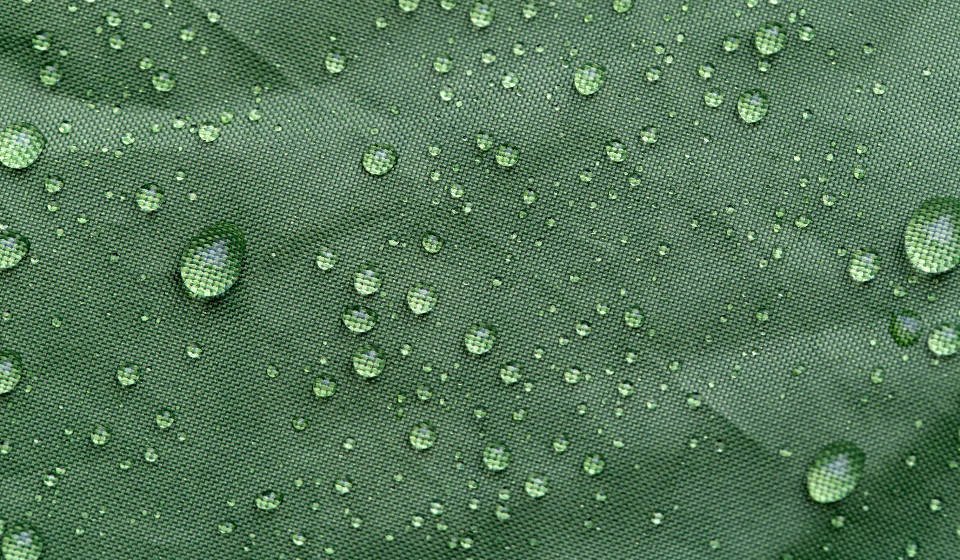 Water Droplets On Green Fabric Wallpaper