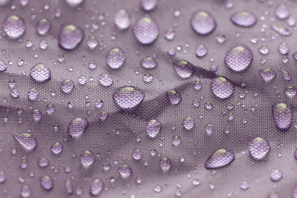 Water Droplets On Purple Fabric Wallpaper