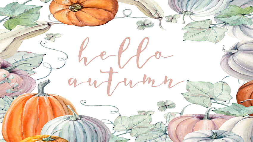 Watercolor Hello Fall Wallpaper