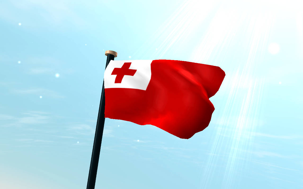 Waving Tonga Flag Wallpaper