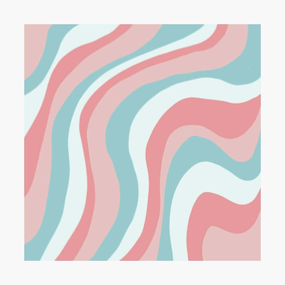 Wavy Pattern Pink And Teal - Wallpaper Wallpaper