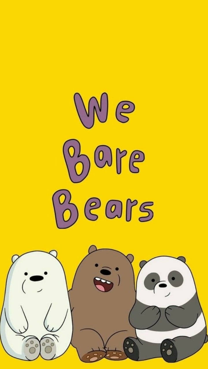 We Bare Bears Aesthetic Yellow Background Wallpaper