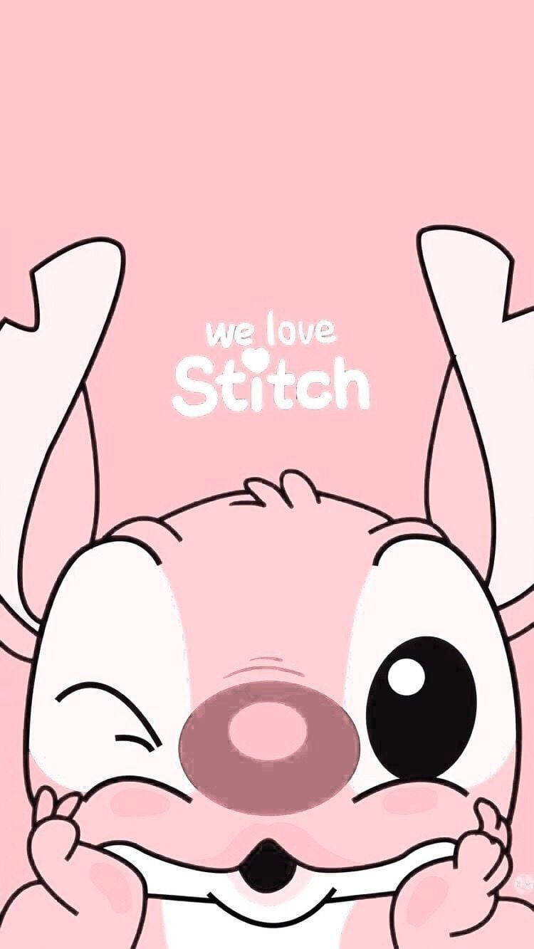 We Love Pink Stitch Wallpaper