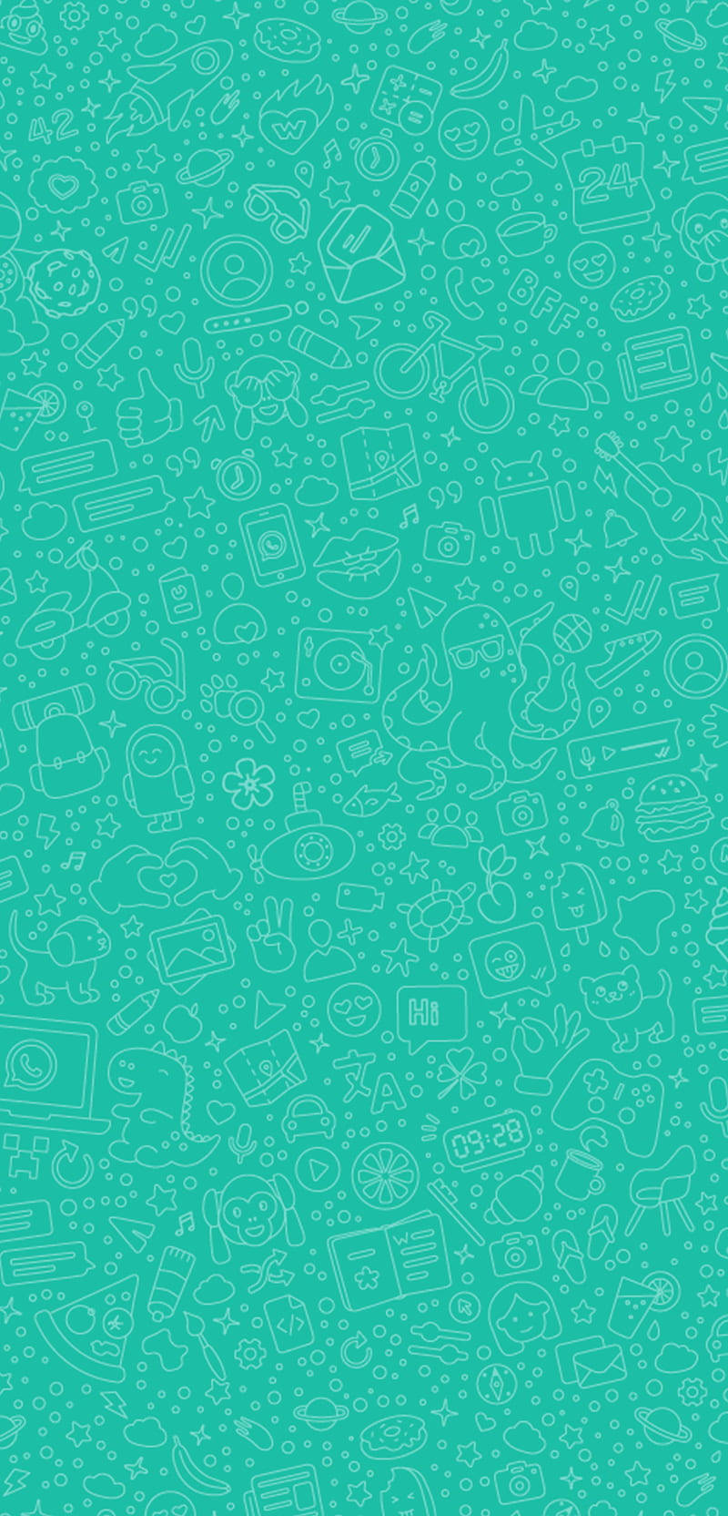 Whatsapp Chat Doodle Patterns Wallpaper