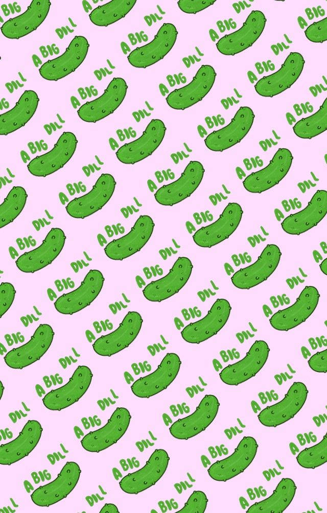 Whimsical Pickle Pattern Illustration Wallpaper