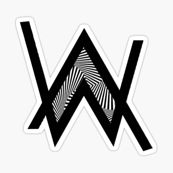 White And Black Alan Walker Logo Optical Illusion Wallpaper