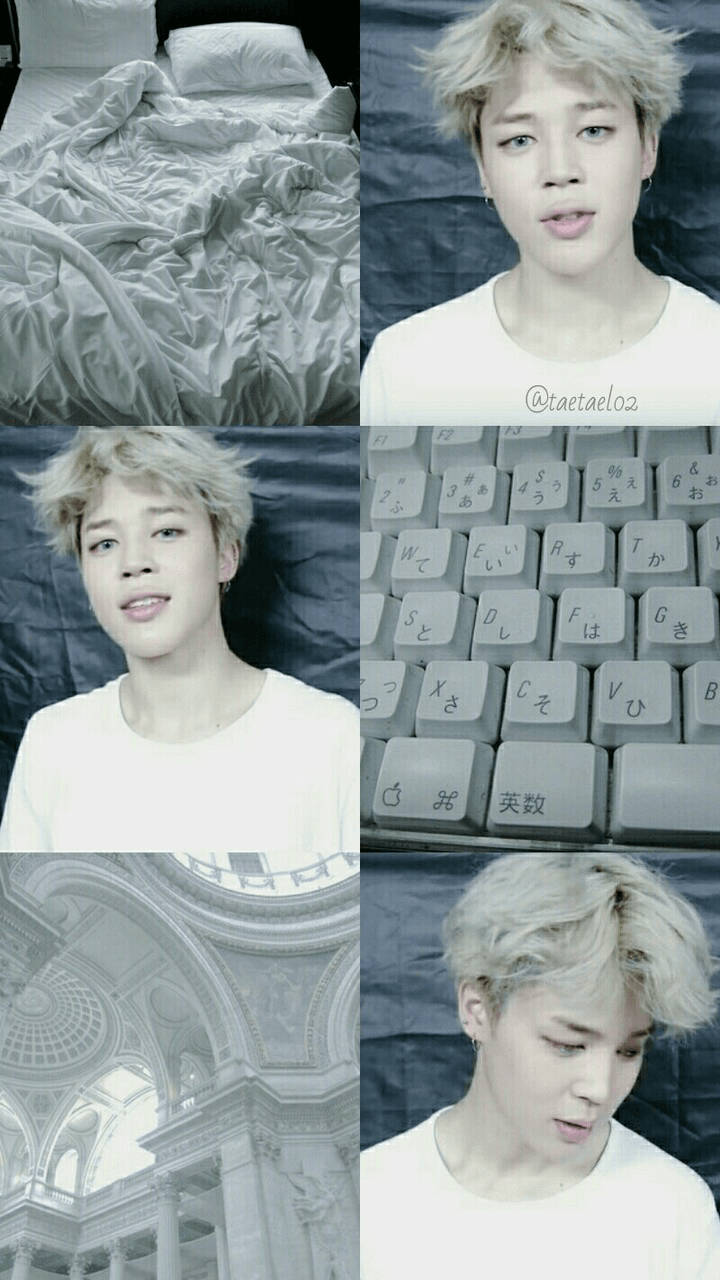 White And Gray Jimin Aesthetic Wallpaper