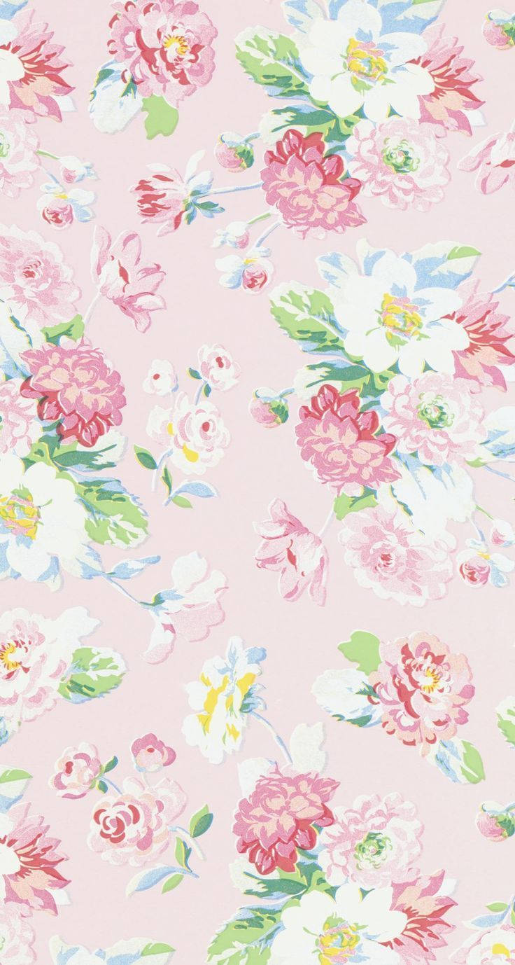 White And Pink Flowers Floral Iphone Wallpaper