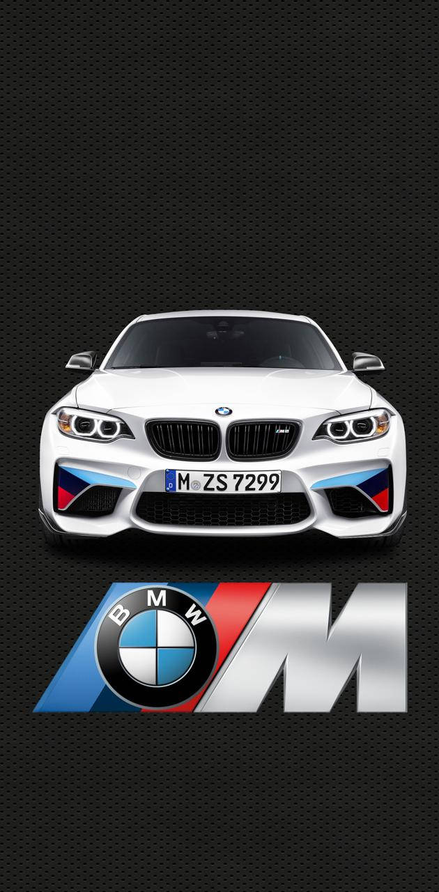 White Bmw M With Logo Wallpaper