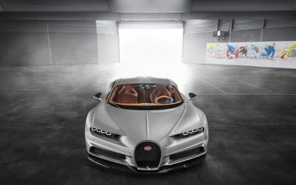 White Bugatti Chiron 4k Wallpaper
