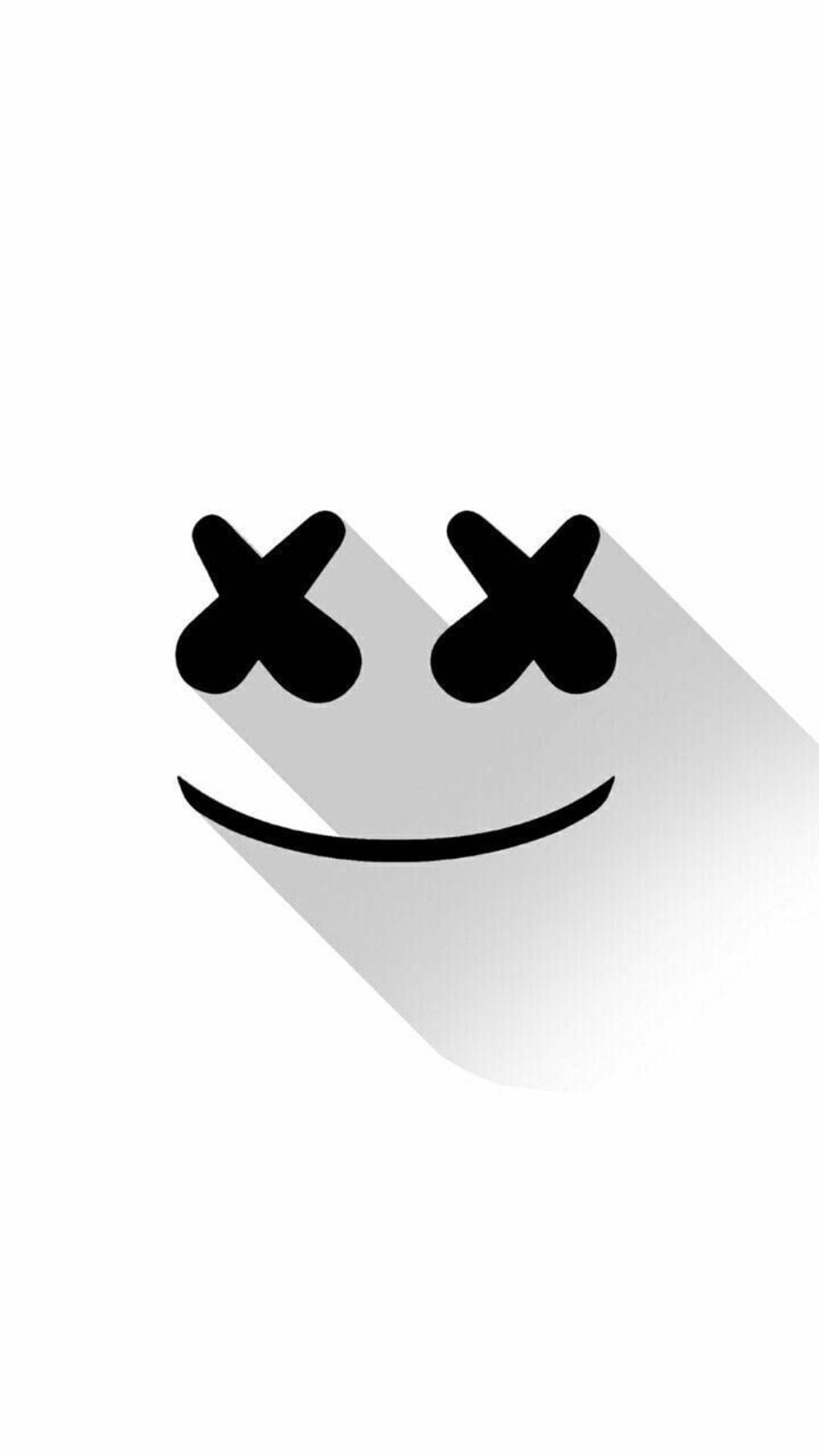 White Full Screen Smiley With X Eyes Wallpaper