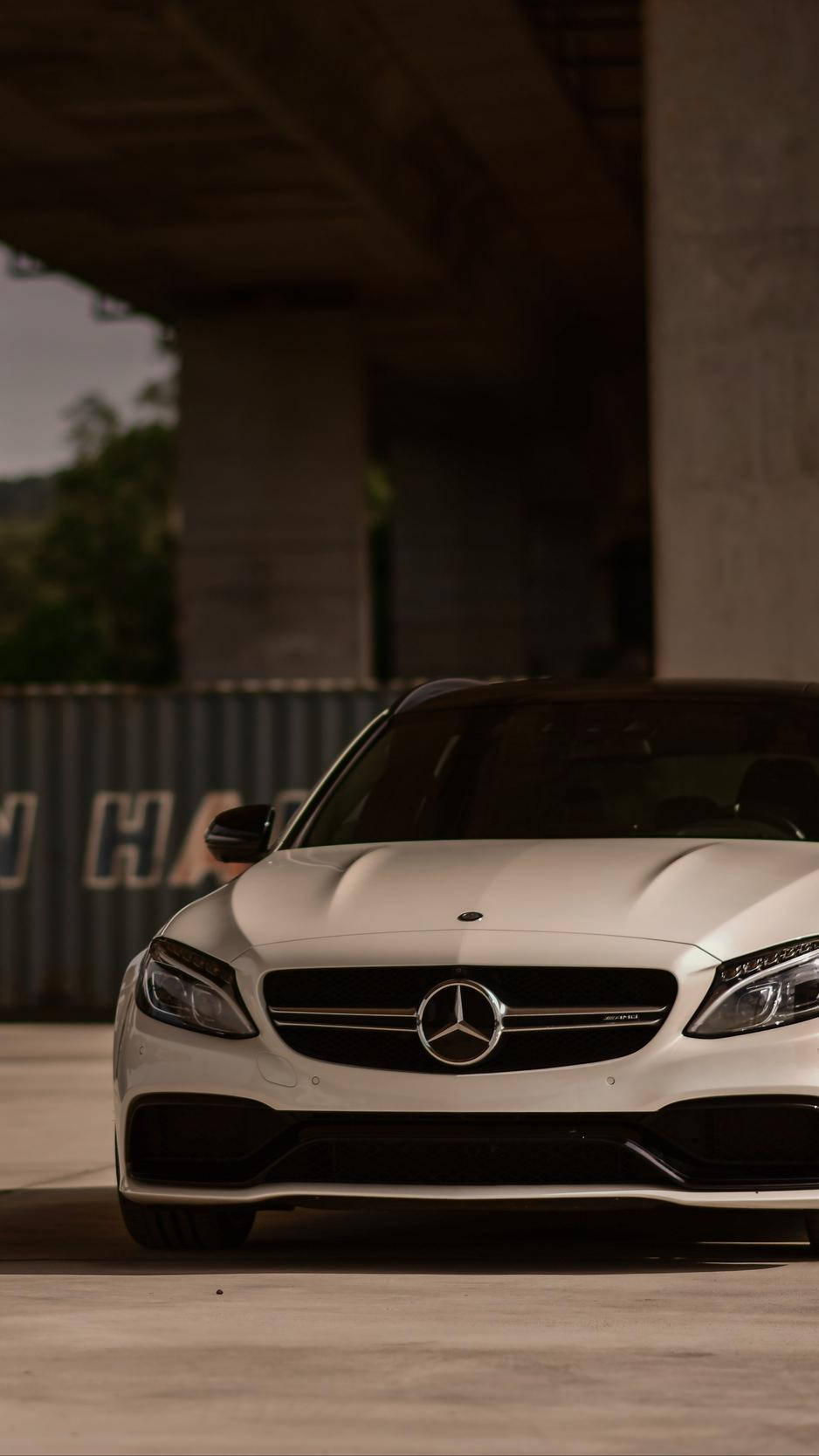 White Mercedes Benz Amg Iphone Wallpaper