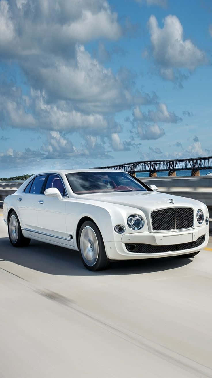 White Mulsanne Bentley Iphone Wallpaper