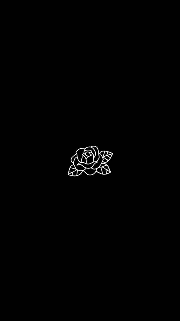 White Neon Rose Wallpaper