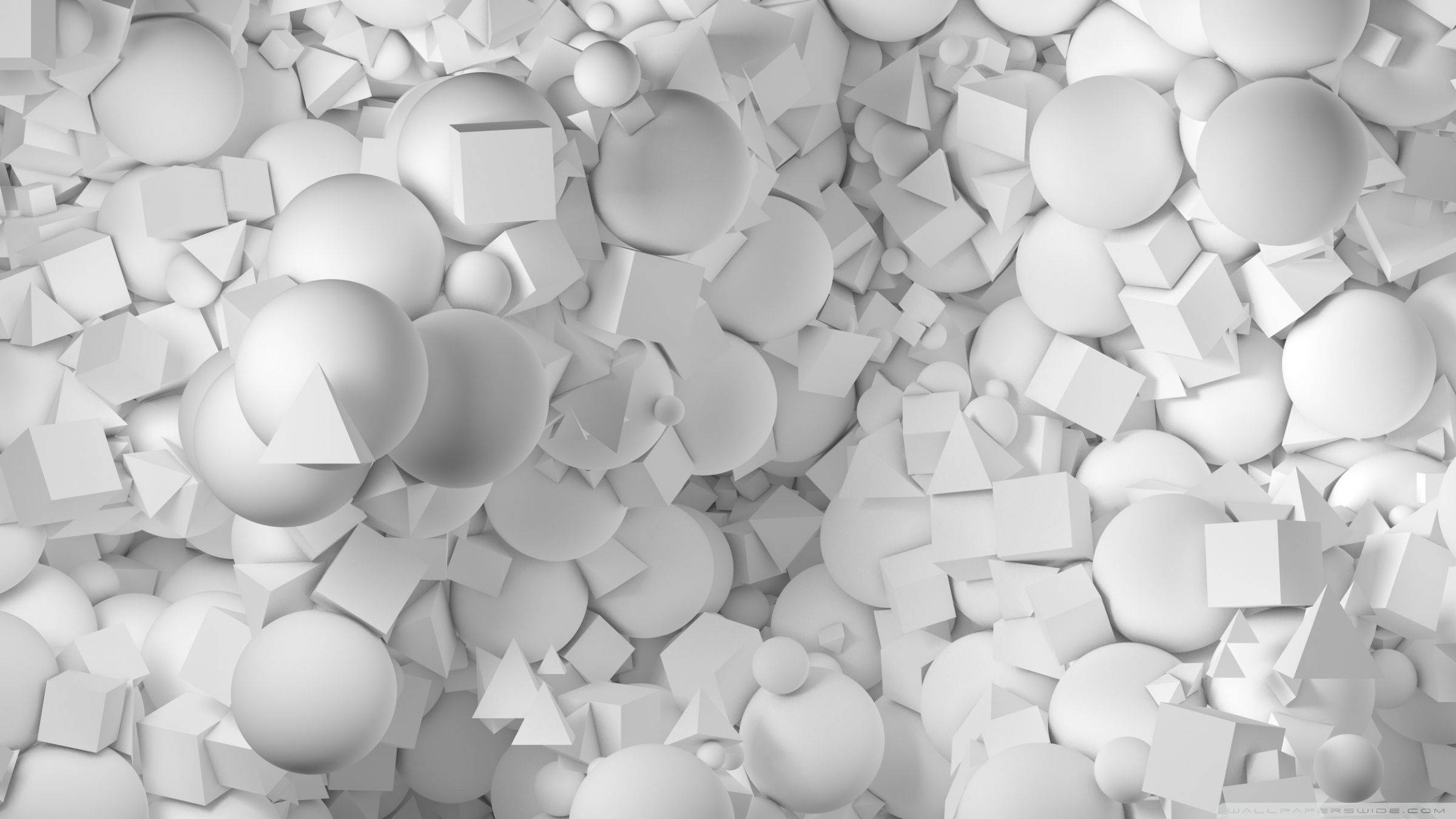 White Pile Of Shapes 3d Android Phone Wallpaper