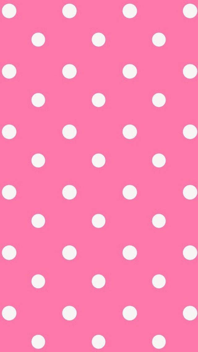 White Polka Dots On Pink Wallpaper