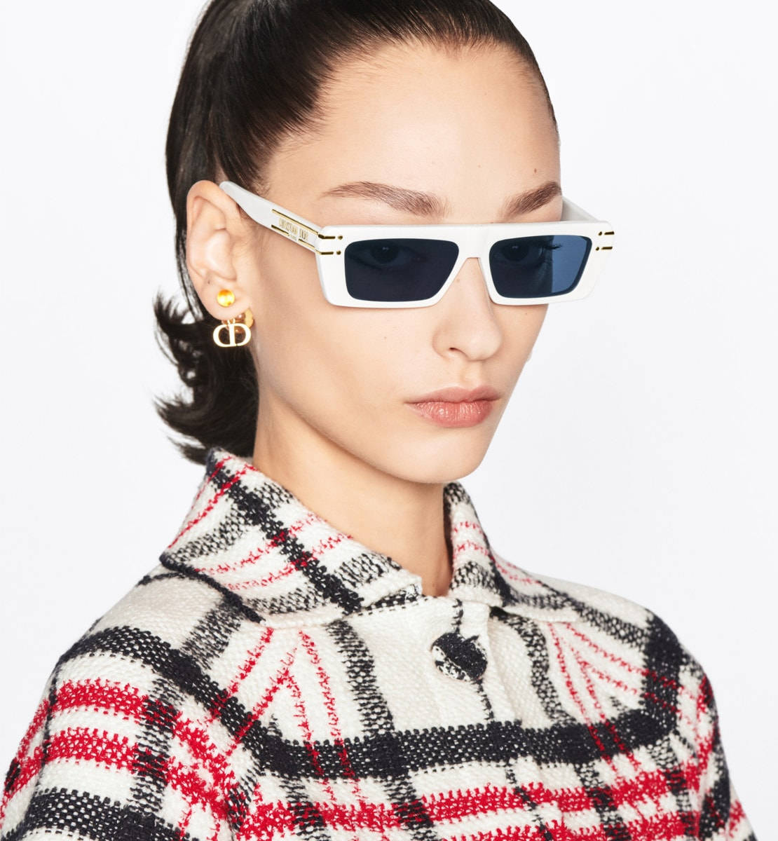 White Rectangular Sunglasses By Christian Dior Wallpaper