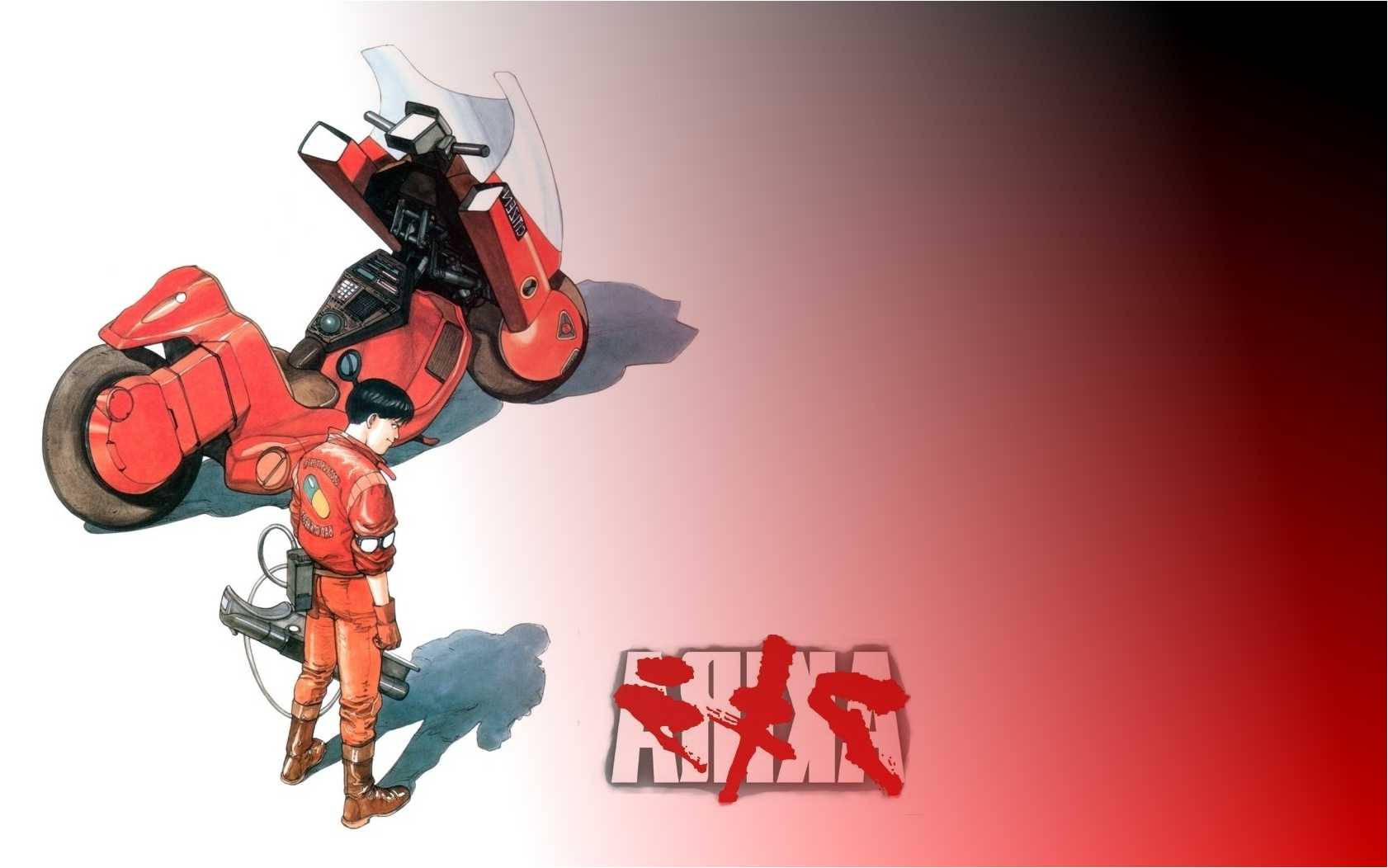 White Red Akira Biker Kaneda Wallpaper