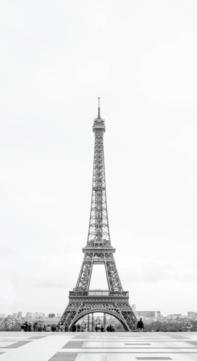 White Sky With Eiffel Tower Iphone Wallpaper